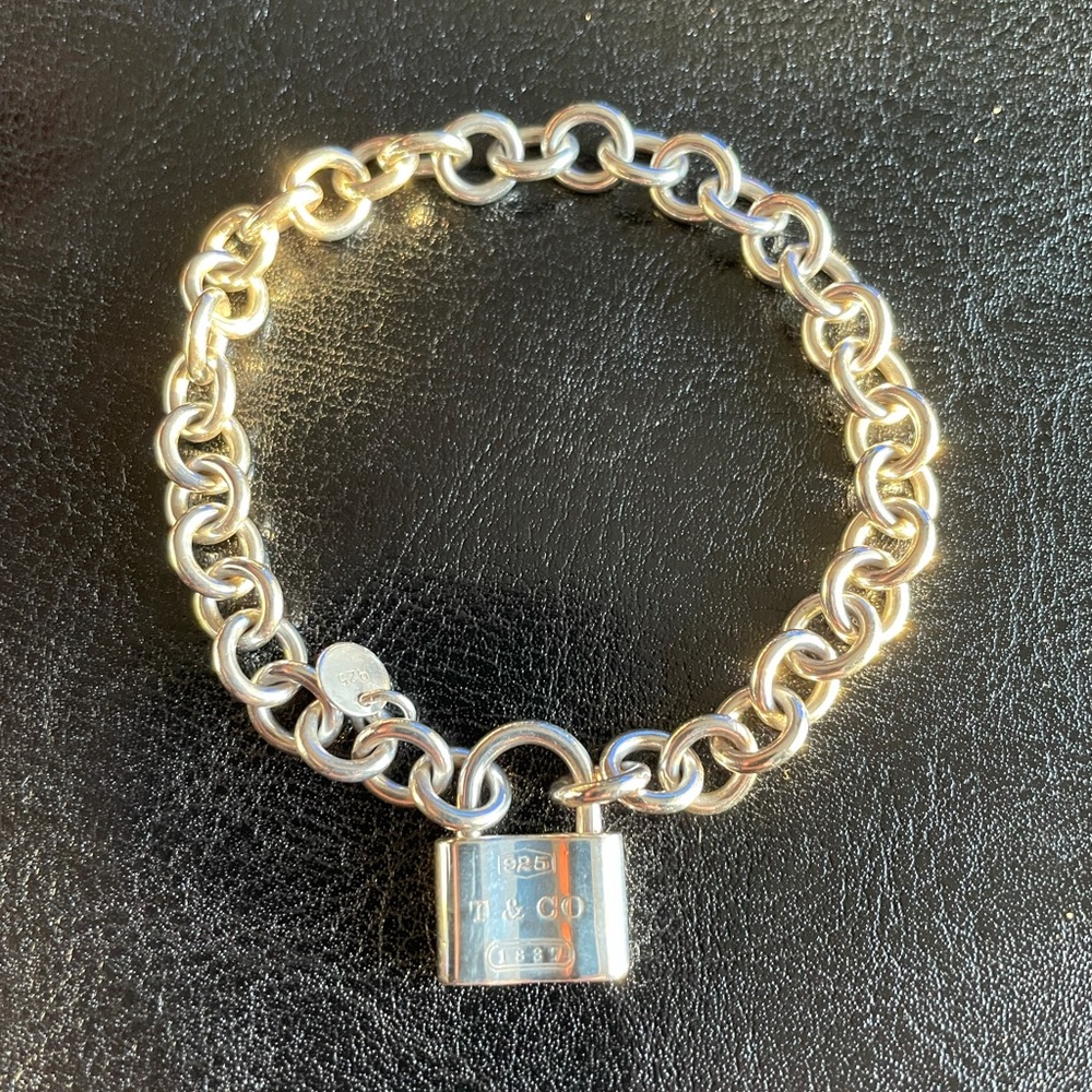 Tiffany & Co Sterling Silver 1837 Padlock Bracelet Lock Charm